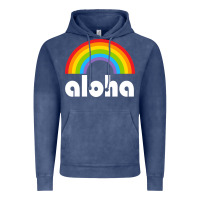Vintage Denim Aloha Rainbow Hawaii 808 Island Hawaiian Vintage Hoodie - linhVisuals