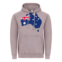 Vintage Zinc Australia Map Flag Drawing Line Art Vintage Hoodie - linhVisuals