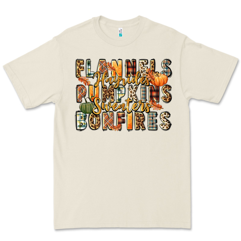 Flannels Hayrides Pumpkins  Bonfires Premium Tee by FaDigitalArtStudio | Teevron