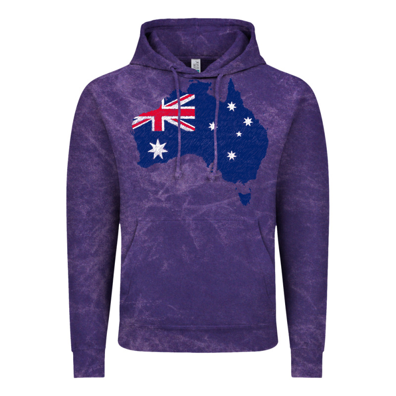 Australia Map Flag Drawing Line Art Vintage Hoodie by linhVisuals | Teevron