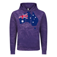 Cloud Purple Australia Map Flag Drawing Line Art Vintage Hoodie - linhVisuals