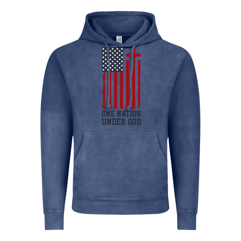 American Flag One Nation Under God Vintage Hoodie by linhVisuals | Teevron