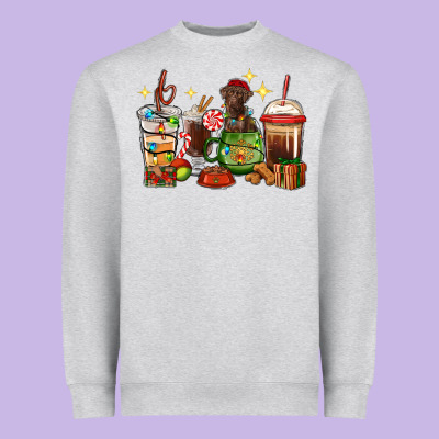 Christmas Coffee Cups With Labrador Heavyweight Sweatshirt Designed By Ranaportraitstore