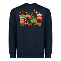 Navy Christmas coffee cups with Labrador Heavyweight Sweatshirt - RanaPortraitStore