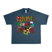 Midnight Navy Mama Needs A Drink Urban Heavy Tee - FaDigitalArtStudio