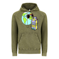 Vintage Olive wrld drink Vintage Hoodie - linhVisuals