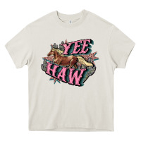 Cream Yee haw Heavy Core Tee - HowdyJamesFarm