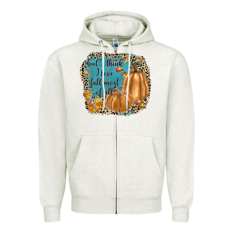 But I Think I Love Fall Most Of All Zipper Hoodie by JahusDesignShop | Teevron