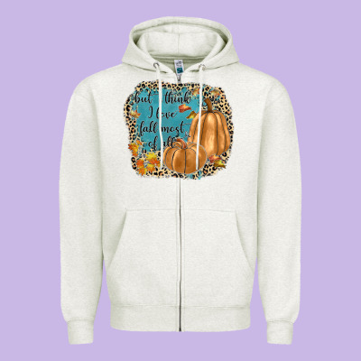 But I Think I Love Fall Most Of All Zipper Hoodie Designed By Jahusdesignshop