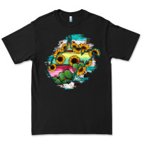 Black west virginia map sunflower cactus serape Premium Tee - RanaPortraitStore