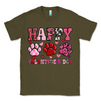 Army Green happy valentine's day paws Classic Tee - OliviaCreatesArt
