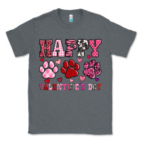 Charcoal Heather happy valentine's day paws Classic Tee - OliviaCreatesArt