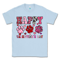 Dusty Blue happy valentine's day paws Classic Tee - OliviaCreatesArt