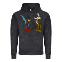 Vintage Black coyote and the road runner Vintage Hoodie - linhVisuals