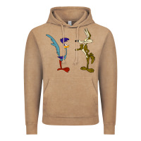 Vintage Coffee coyote and the road runner Vintage Hoodie - linhVisuals