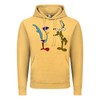 Vintage Mustard coyote and the road runner Vintage Hoodie - linhVisuals
