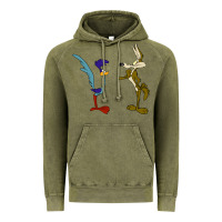 Vintage Olive coyote and the road runner Vintage Hoodie - linhVisuals