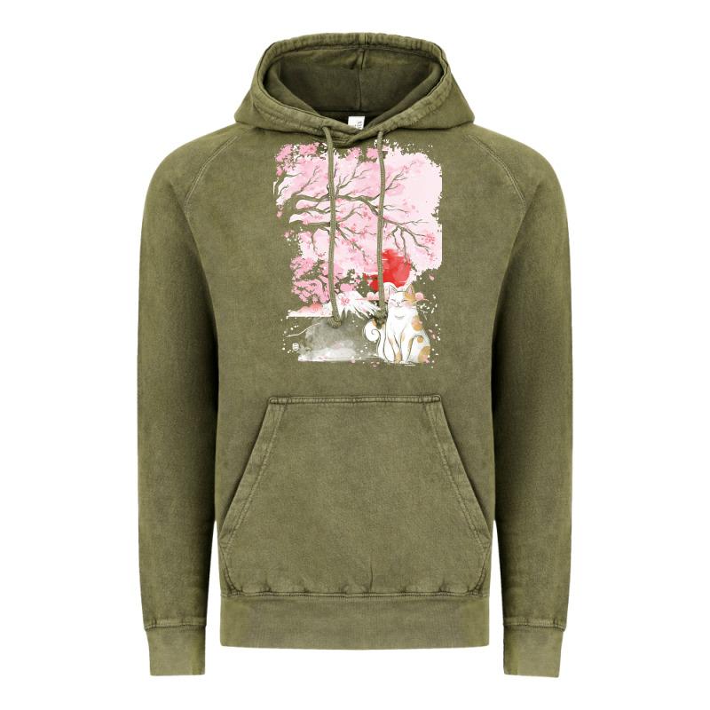 Japan T  Shirt Sakura Cat T  Shirt Vintage Hoodie by linhVisuals | Teevron