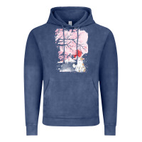 Vintage Denim japan t  shirt sakura cat t  shirt Vintage Hoodie - linhVisuals