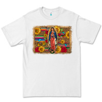 White Our Lady Of Guadalupe Glitter Leopard Flowers Premium Tee - FaDigitalArtStudio