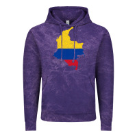 Cloud Purple colombia Flag Map Drawing Line Art Vintage Hoodie - linhVisuals