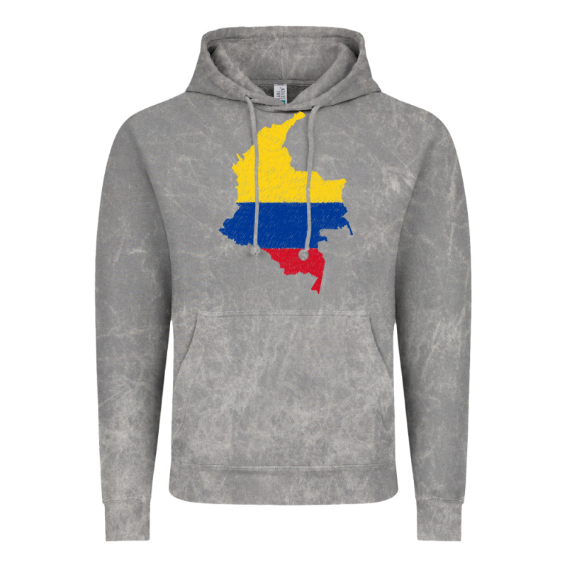 Colombia Flag Map Drawing Line Art Vintage Hoodie by linhVisuals | Teevron