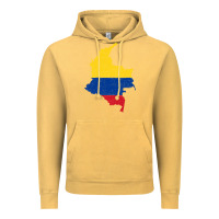 Vintage Mustard colombia Flag Map Drawing Line Art Vintage Hoodie - linhVisuals