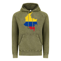 Vintage Olive colombia Flag Map Drawing Line Art Vintage Hoodie - linhVisuals