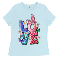 Baby Blue easter love Ladies Tee - FaDigitalArtStudio