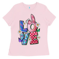 Bubblegum Pink easter love Ladies Tee - FaDigitalArtStudio