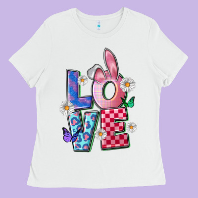 Easter Love Ladies Tee Designed By Fadigitalartstudio