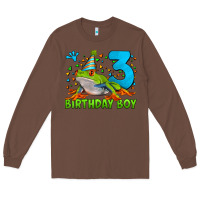 Chestnut birthday boy frog age 3 Long Sleeve Tee - LillyAllenDesigns