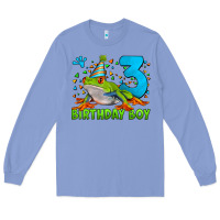 Colony Blue birthday boy frog age 3 Long Sleeve Tee - LillyAllenDesigns