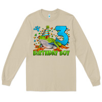 Mushroom birthday boy frog age 3 Long Sleeve Tee - LillyAllenDesigns