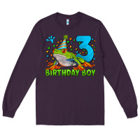 Plum birthday boy frog age 3 Long Sleeve Tee - LillyAllenDesigns