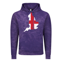 Cloud Purple england Flag Map Drawing Line Art Vintage Hoodie - linhVisuals