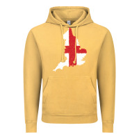 Vintage Mustard england Flag Map Drawing Line Art Vintage Hoodie - linhVisuals