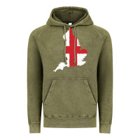 Vintage Olive england Flag Map Drawing Line Art Vintage Hoodie - linhVisuals