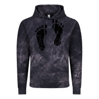 Cloud Black 70's footprints   footprint Vintage Hoodie - linhVisuals
