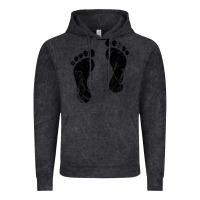 Vintage Black 70's footprints   footprint Vintage Hoodie - linhVisuals