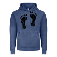 Vintage Denim 70's footprints   footprint Vintage Hoodie - linhVisuals