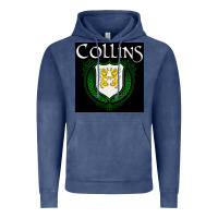 Vintage Denim collins family irish coat of arms Vintage Hoodie - linhVisuals