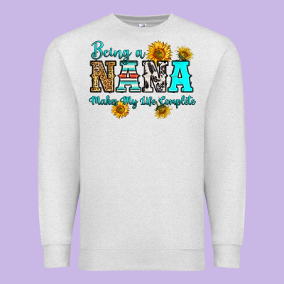 Being Nana Makes My Life Complete Premium Sweatshirt Designed By Ranaportraitstore