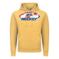 Vintage Mustard usa hockey Vintage Hoodie - linhVisuals