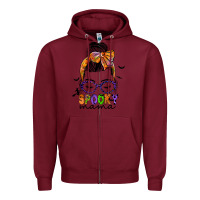 Burgundy spooky mama Zipper Hoodie - JahusDesignShop