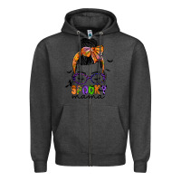 Charcoal Heather spooky mama Zipper Hoodie - JahusDesignShop