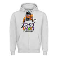 Dove Grey spooky mama Zipper Hoodie - JahusDesignShop