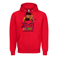 Red spooky mama Zipper Hoodie - JahusDesignShop