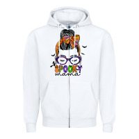 White spooky mama Zipper Hoodie - JahusDesignShop