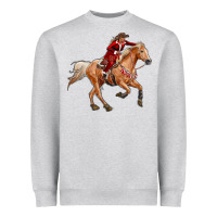 Heather Grey Western Christmas Cowgirl On The Horse Heavyweight Sweatshirt - RanaPortraitStore